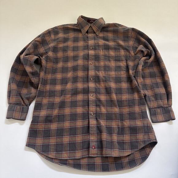 Vintage Nordstrom Flannel Shirt Button Down Shirt 100% Cotton Medium - Picture 1 of 10